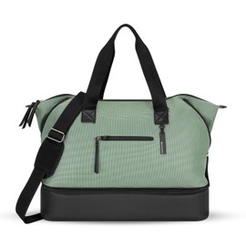 Sherpani Boston, Anti Theft Weekender Bags,Travel Duffel Bag for Women, Carry On Tote Bag with Removable Shoe Bottom Compartment, Metal Hardware, Travel Gift for Women, Polyester (Aloe Mist)