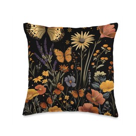 Pollinator Garden Design Wildlife Flowers Native Plants Throw Pillow