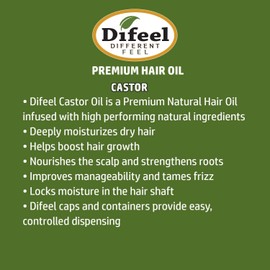 Difeel Premium 99% Natural Castor Hair Oil 8 ounce (2-Pack)