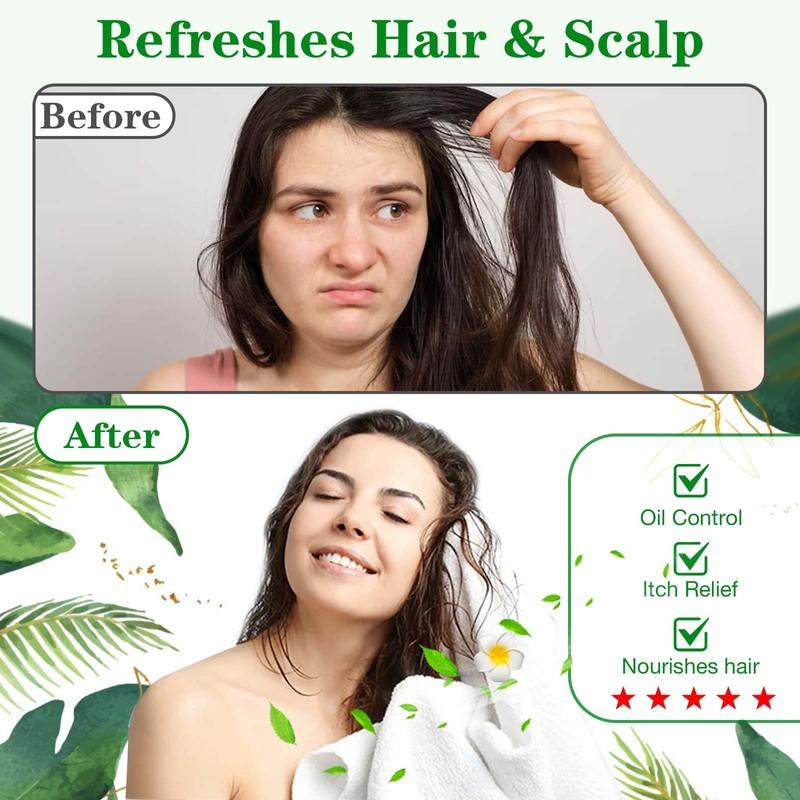 Shampoo Caps No Rinse, 12 Pack Waterless Shampoo Caps for