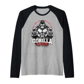 Gorilla Mode Workout Übung Gewichte Gewichte Starkes Fitnessstudio Raglan