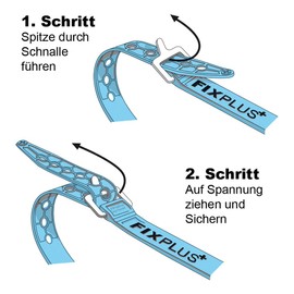 Fixplus CARGO_STRAP Pack of 4 - 35 cm x 2.4 cm Aluminum Buckle Strap for Securing, Attaching, Bundling and Lashing - Blue, Reusable, Durable, Heat & Cold Resistant