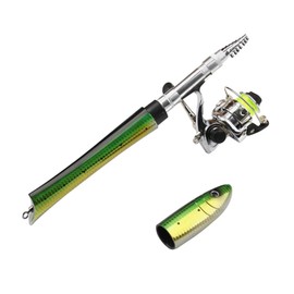 Taschen Fishing Rod, Telescopic Fishing Rod, Fish Shaped Pen Fishing Rod with Reel and Line, Mini Fishing Rod Reels Combo for Saltwater Freshwater Fishing