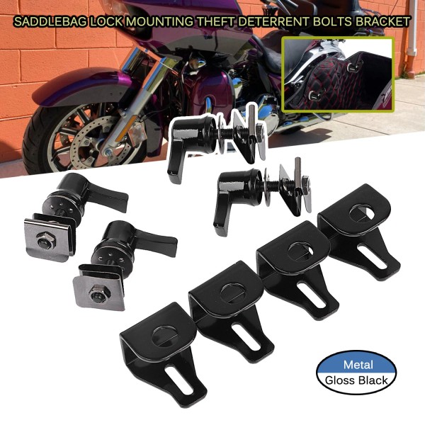 Unbranded Saddlebag Lever Lock Mount Bolts Bracket Kit For Harley