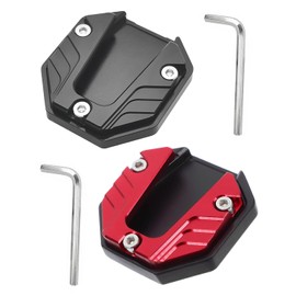 ZEXIJOW 2 Pcs Motorcycle Stand Foot Universal Motorcycle Mount CNC Aluminium Side Extension Enlarge Stand Extension Pad Motorcycle Piastra di Estensione Cavalletto Laterale