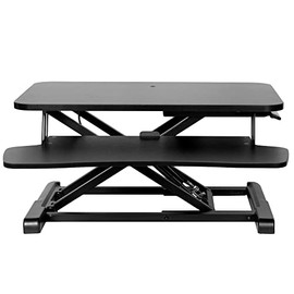 VIVO 26 inch Desk Converter, Height Adjustable Riser, Sit to Stand Dual Monitor and Laptop Workstation with Keyboard Tray, Black, DESK-V026KB