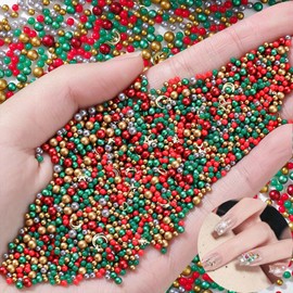 ONPRESS 700Pcs Colorful Alloy Bead Nail Charms Metal Gold Star Moon Heart Bow Nail Art Charms Hallow Mixed Sizes Nail Diamonds Xmas Red Green Nail Supplies for Women Christmas Nail Art Accessories
