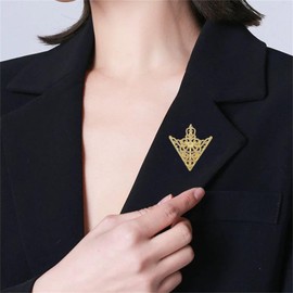 4PCS Retro Hollow Pattern and Angle Triangle Collar Pins Brooch for Women Hollow Floral Shirt Suit Clothing Collar Angle Decoration Parts (Gold)