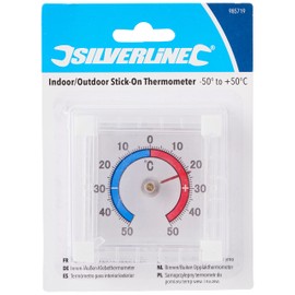 Silverline Indoor/Outdoor Stick-On Thermometer -50° to +50°C (985719)