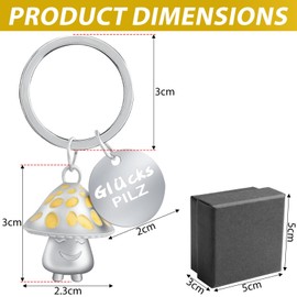 LongZYU Lucky Mushroom Keyring Lucky Charm Car Lucky Mushroom Keyring Metal Cute Lucky Charm Pendant Lucky Good Luck Gift for Girlfriend Partner - Good Luck, gold, M