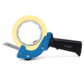 UTAPE Tape Dispenser, 2 inches Packing Tape Dispenser, Rapid Replace Handheld Dispenser in Orange Color, Transparent Tape Refills, Tan & Clear Tape Packing Dispenser, Durable for Moving Boxes