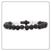 Fusamk Fashion Yoga Natural Stone Bracelet Religious Cross Beads Link