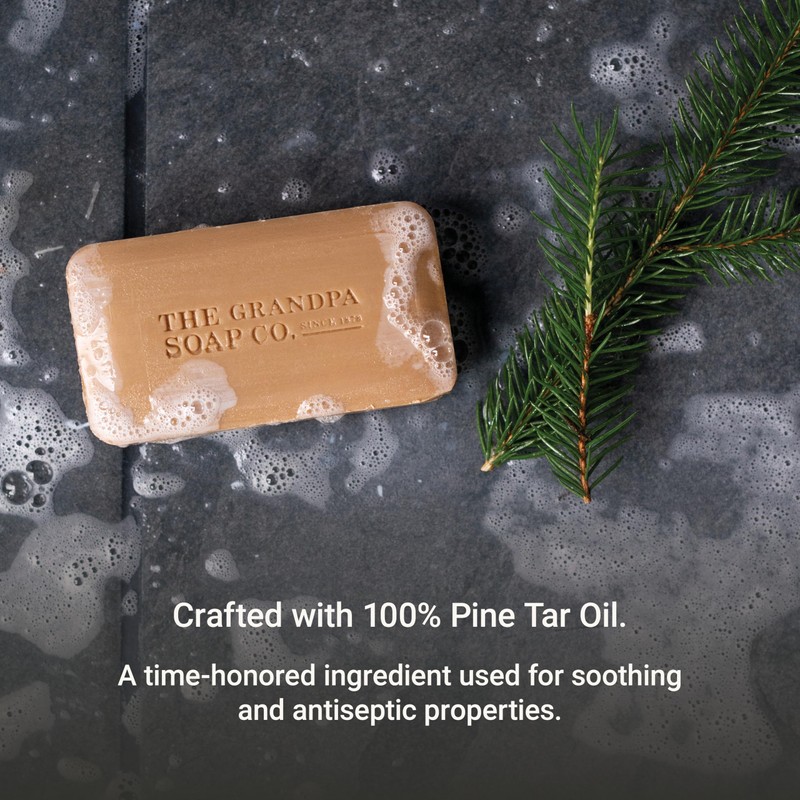 The Grandpa Soap Company Pine Tar Bar Soap for Men-