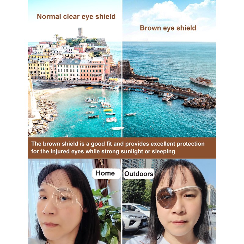 AMZVIO 2pcs Eye Shield After Cataract Surgery Dark Clear Eye