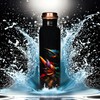NATURALLY 32 oz Printed Desing Pure Copper Water Bottle for