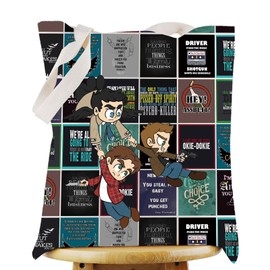 WZMPA Winchester Brothers Show Tote Bag TV Series Fans Gift Sam & Dean Fans Reusable Grocery Bag Winchester Brothers Merchandise (Hey Assbutt TG)