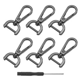 sourcing map 1 Set Detachable Snap Hook, 0.59" D Ring Swivel Clasp for Purses Push Gate Lobster Claw Clasps Clip Purse Making with Screwdriver, Grey
