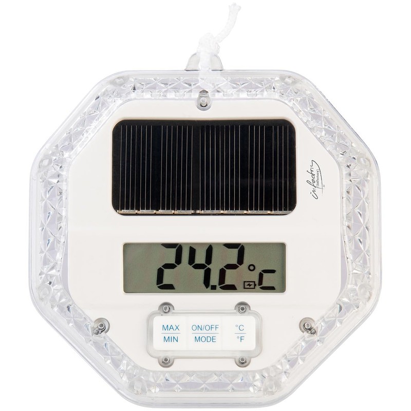 infactory Solar: Floating Pond & Pool Thermometer, RGB LEDs, LCD,