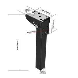 Pack of 2 Furniture Feet, Table Legs, Folding Table Feet, Black Metal, Folding Furniture Legs, Sofa Feet, Desk Legs, Folding Bed Feet, Cabinet Feet for Furniture, Sofa, Table, Cabinet, Legs, Feet, 20