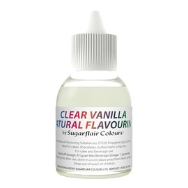 Sugarflair Clear Vanilla Flavouring - Natural Food Flavouring for Buttercream, Baking, Cakes, Ice Creams, Icings and More! Pack Your Bakes With A Delicious Natural Food Flavour Extract - 60ml