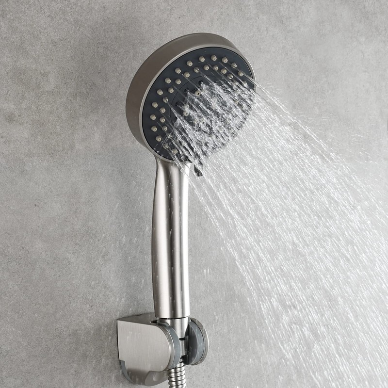 Tecmolog BS144NAF Brushed Nickel Shower Head with 5 Jet Types