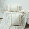 VOGOL Boho Lumbar Throw Pillow Covers 12x20, Woven Tufted Farmhouse