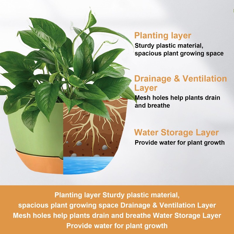 KPUVX 10 Inch Self Watering Hanging Pots, 3 Pack Hanging