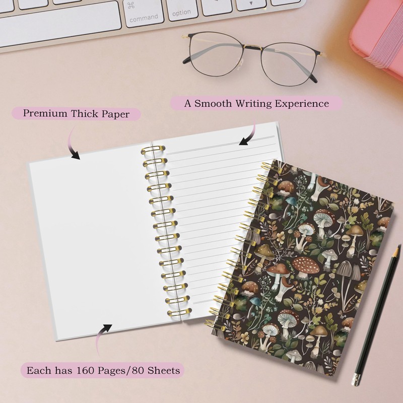 WFSM Mushroom Notebook, Mushroom Journal, Mushroom Spiral Journal, Mushroom Gifts