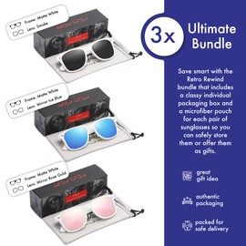 Retro Rewind Classic Polarized Sunglasses for Men and Women - UV400 Protection Stylish and Trendy Unisex Sun Glasses - Cool Vintage 80s Shades