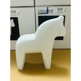 Ikea FINANSIELL Decoration Small Nordic Dala Horse, Wood White 5" - NEW - 3