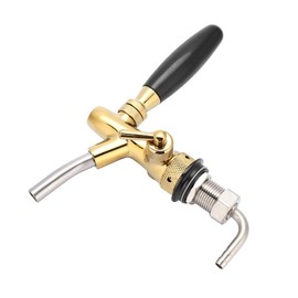 Grifo dispensador de cerveza de acero inoxidable cromado G5/8, grifo de cerveza con control de flujo ajustable para barra de hogar(Oro)