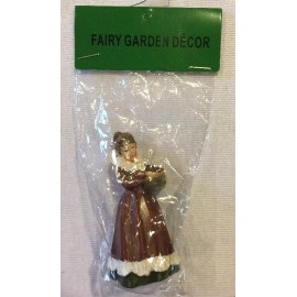 Unbranded Fairy Garden Decor 3 In. Girl With Red Dress