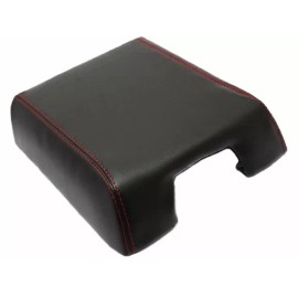 Kar Designers Fits 15-19 Ford F-150, Raptor Red Stitch Real Leather Console Lid Armrest Cover