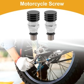Partuto 2pcs M5x0.8 Universal Motorcycle Screw - Dirt Bike Motocross Fork Air Bleeder Valve - Metal Black