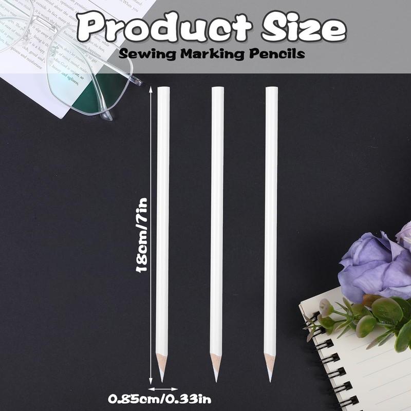 24 Pack White Drawing Pencils 18 cm White Sketch Pencils