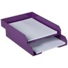 JAM PAPER Stackable Paper Trays - Purple - Desktop Document,