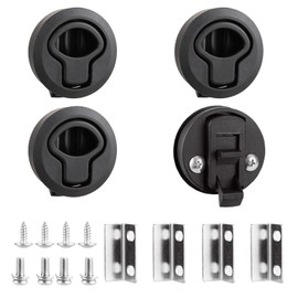 YOUNTHYE Pack of 4 Pull Lock Black Pull Lock Furniture Lock Plastic Push Lock RV Deadbolt Lock for Cabinet, Boat, Caravan, Drawer, Furniture