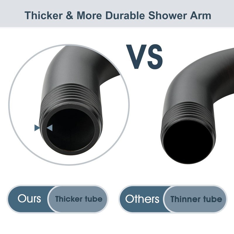 BRIGHT SHOWERS Shower Arm with Flange 10 Inches Solid Brass