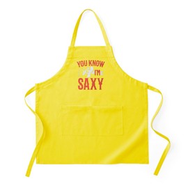 CafePress Saxophonist You Know I'm Saxy Saxophone Kitchen Apron with Pockets, Grilling Apron, Baking Apron