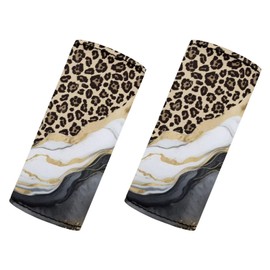 BIGCARJOB Leopard Marble Print Luggage Handle Wraps for Suitcase,Set of 2 Pcs Marble Texture Luggage Handle Covers Luggage Makers Covers Wraps Door Protector Cover