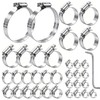 35pcs Hose Clamps Assortment Kit 304 Stainless Steel 1/4'' -