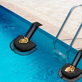 2 Pack Pool Critter Escape Ramp, Critter Ramp Pool, Pool Escape Ramp for Animals, Animal Saving Escape Ramp for Saving Frogs, Birds, Ducks Rescues Spa Pool Floating Ramp Tools (Black)
