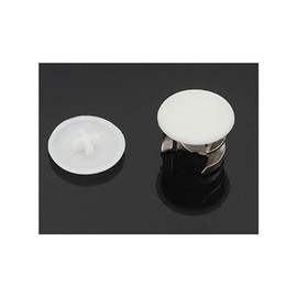 100 Plastic Round Connecting Caps, 16.5mm, White - Furniture Cabinet Fasteners with Decorative Cross Head