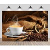 CHNYWORK 7ftx5ft Coffee Backdrop Coffee Beans Coffee Cup Afternoon Tea