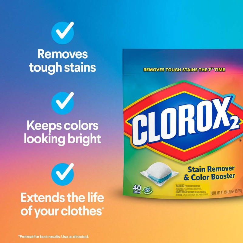 Clorox 2 Laundry Stain Remover and Color Booster Pack, 40