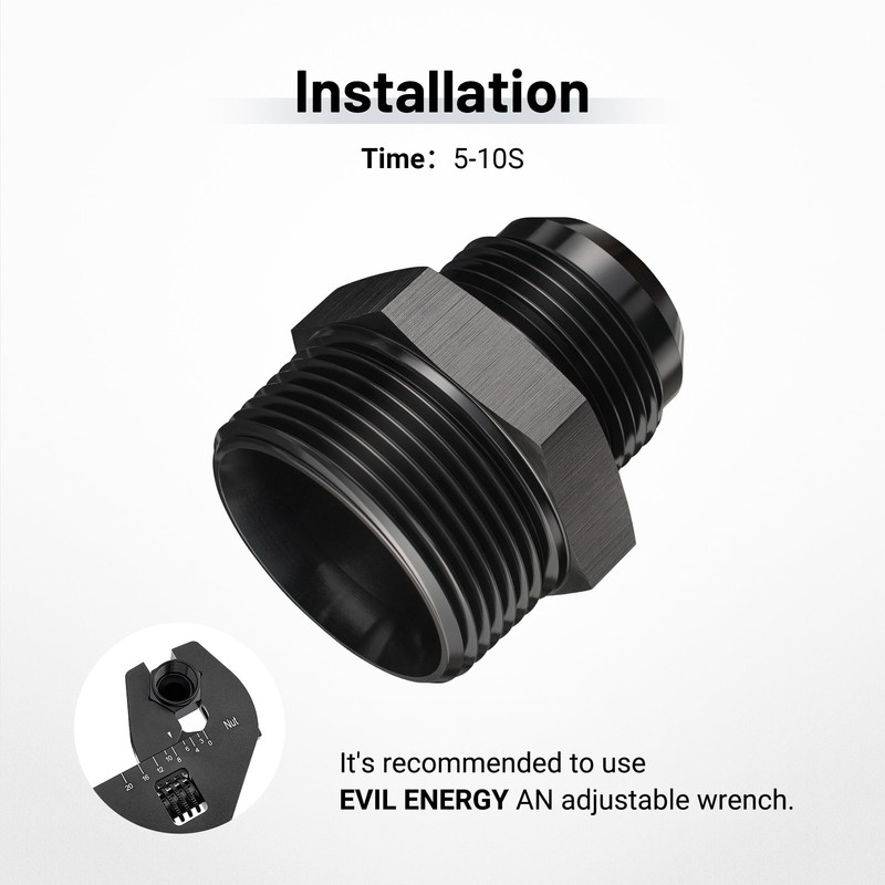 EVIL ENERGY 16AN Male Flare to 1-1/4" NPT Pipe Fitting