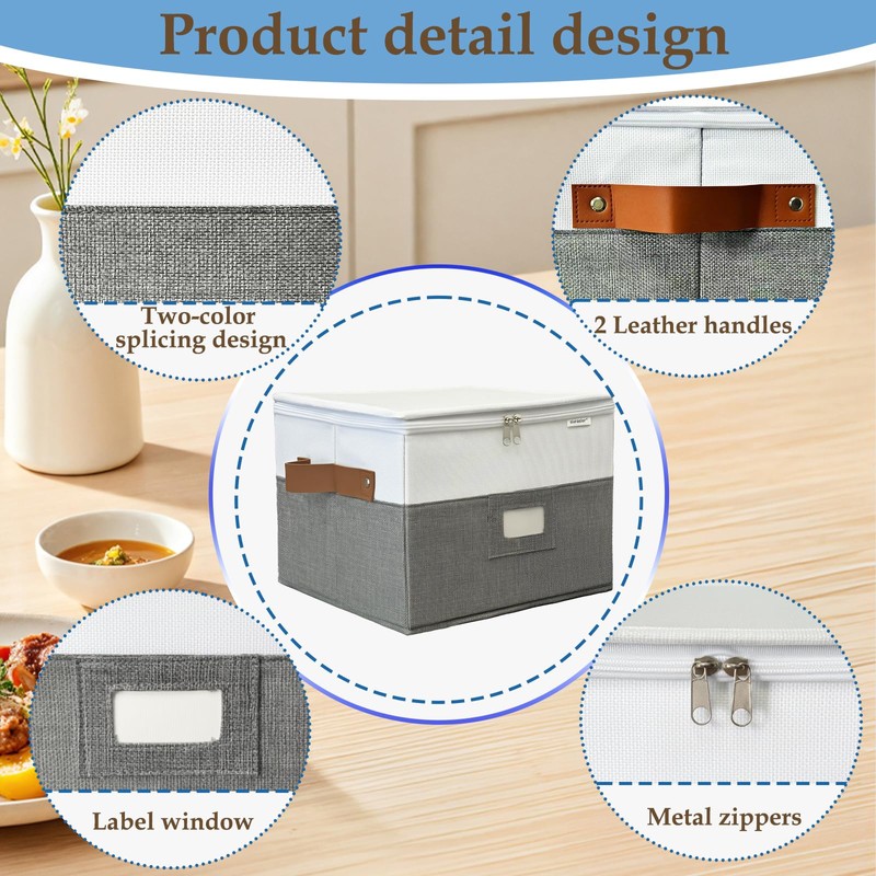 China Storage Containers,Quilted Dish Plate Storage with Stackable Lid for