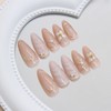 3D Gold Press on Nails Medium Almond Fake Nails with