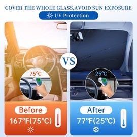 Sxiio AVAN CAR WINDSCREEN FOLDING SUN SHADE - REFLECTIVE MATERIAL 99 SUN SUN