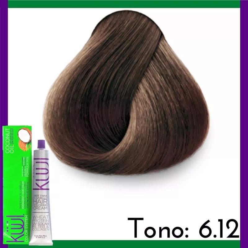 Kuul Tinte Tono 6.12 Rubio Obscuro Cenizo Nacarado Tubo90g